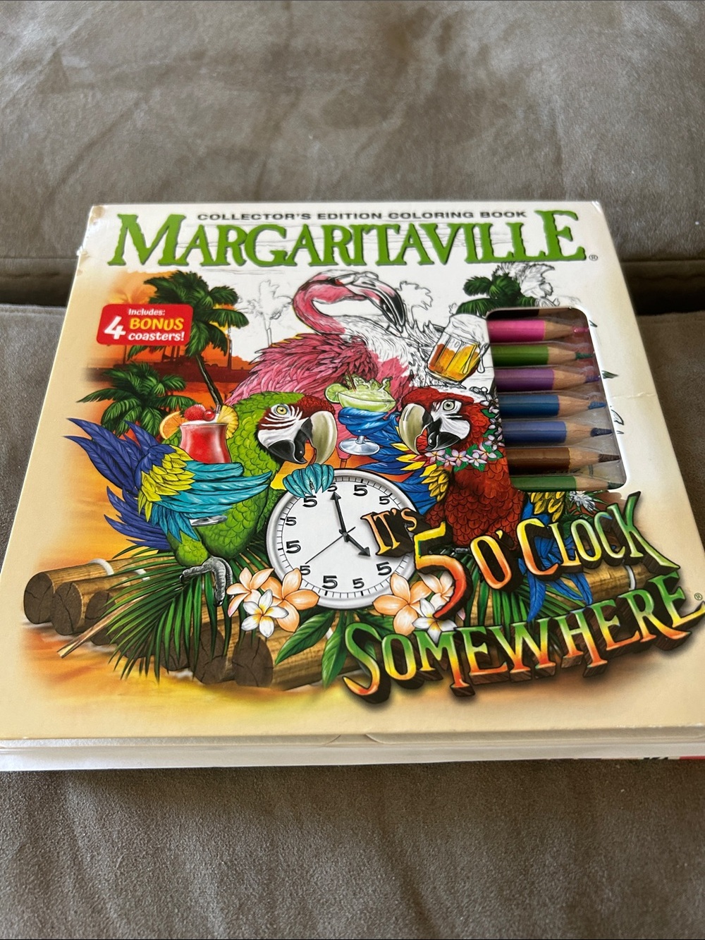 Margaritaville Tropical Birds Coloring Set - Pink, Green, Blue